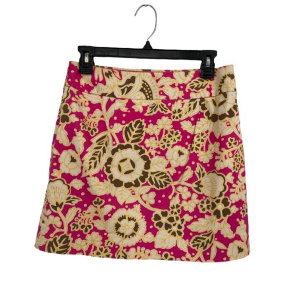 NWOT J. Crew Stretch Women's  Multicolor Palace Floral  A Line Mini Skirt Size 0